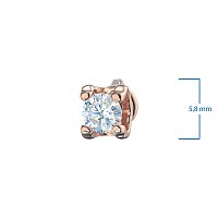 14K Rose Gold Earring Studs with 2 Round-Cut Lab-Created Diamonds 2 CT.TW - изображение 2