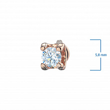 14K Rose Gold Earring Studs with 2 Round-Cut Lab-Created Diamonds 2.14 CT.TW