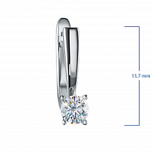 Sterling Silver Earrings with 2 Round-Cut Lab-Created Diamonds 0.553 CT.TW