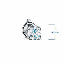Sterling Silver Earring Studs with 2 Round-Cut Lab-Created Diamonds 0.552 CT.TW