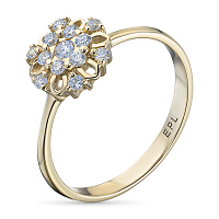 14K Yellow Gold Ring with 13 Round-Cut Lab-Created Diamonds 0.241 CT.TW - изображение 6