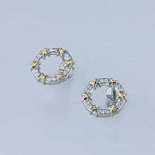 Earring Studs with 24 Round-Cut Diamonds 0.148 CT.TW