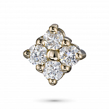 Yellow Gold Pendant with 4 Round-Cut Diamonds 0.077 CT.TW