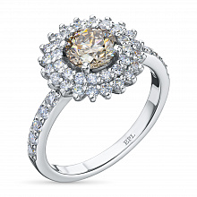 14K White Gold Ring with 47 Round-Cut Lab-Created Diamonds 1.923 CT.TW