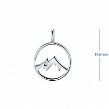 Sterling Silver Pendant with 1 Round-Cut Diamond 0.005 CT.TW