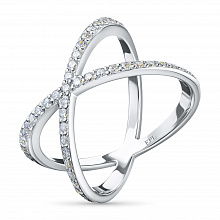 14K White Gold Ring with 45 Round-Cut Lab-Created Diamonds 0.448 CT.TW