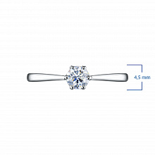 14K White Gold Ring with 1 Round-Cut Lab-Created Diamond 0.339 CT.TW