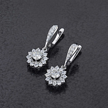14K White Gold Earrings with 36 Round-Cut Lab-Created Diamonds 1.735 CT.TW
