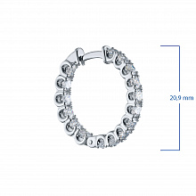 14K White Gold Earrings with 32 Round-Cut Lab-Created Diamonds 2.86 CT.TW