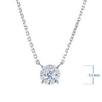 Sterling Silver Necklace with 9 Round-Cut Lab-Created Diamonds 0.301 CT.TW - изображение 3