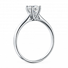 14K White Gold Ring with 1 Round-Cut Lab-Created Diamond 0.351 CT.TW