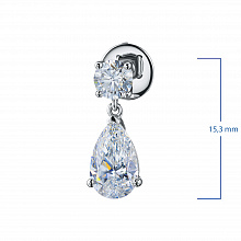 14K White Gold Earring Studs with 4 Round-Cut Lab-Created Diamonds 2.809 CT.TW