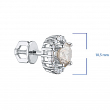 14K White Gold Earring Studs with 34 Round-Cut Lab-Created Diamonds 2.484 CT.TW