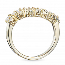 14K Yellow Gold Ring with 18 Round-Cut Lab-Created Diamonds 0.732 CT.TW