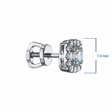Sterling Silver Earring Studs with 26 Round-Cut Lab-Created Diamonds 0.509 CT.TW