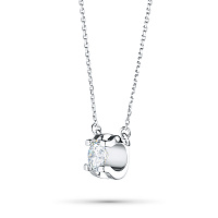 White Gold Necklace with 1 Round-Cut Diamond 0.175 CT.TW - изображение 2