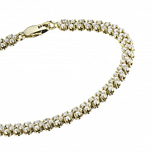 14K Yellow Gold Bracelet with 151 Round-Cut Lab-Created Diamonds 2.93 CT.TW