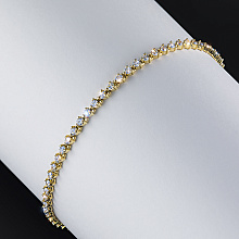 14K Yellow Gold Bracelet with 58 Round-Cut Lab-Created Diamonds 1.771 CT.TW