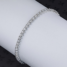 14K White Gold Bracelet with 27 Round-Cut Lab-Created Diamonds 1.493 CT.TW
