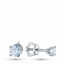 Sterling Silver Earring Studs with 2 Round-Cut Lab-Created Diamonds 0.515 CT.TW