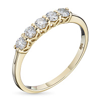 14K Yellow Gold Ring with 5 Round-Cut Lab-Created Diamonds 0.427 CT.TW - изображение 1