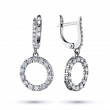 14K White Gold Earrings with 42 Round-Cut Lab-Created Diamonds 1.651 CT.TW