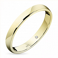 14K Yellow Gold Ring with 1 Round-Cut Lab-Created Diamond 0.006 CT.TW