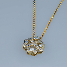 14K Yellow Gold Pendant with 29 Round-Cut Lab-Created Diamonds 0.359 CT.TW