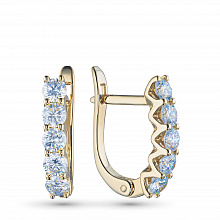 14K Yellow Gold Earrings with 10 Round-Cut Lab-Created Diamonds 1.327 CT.TW