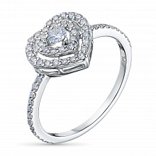 Sterling Silver Ring with 53 Round-Cut Lab-Created Diamonds 0.419 CT.TW