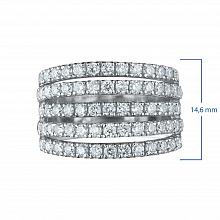 14K White Gold Ring with 69 Round-Cut Lab-Created Diamonds 1.476 CT.TW