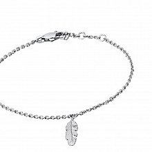 14K White Gold Bracelet with 1 Round-Cut Lab-Created Diamond 0.007 CT.TW