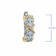 14K White and Yellow Gold Earrings with 8 Round-Cut Lab-Created Diamonds 0.287 CT.TW