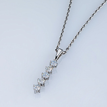 Sterling Silver Pendant with 5 Round-Cut Lab-Created Diamonds 0.603 CT.TW