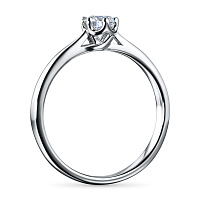 14K White Gold Ring with 1 Round-Cut Lab-Created Diamond 0.375 CT.TW - изображение 5