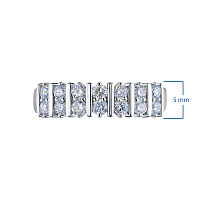 Sterling Silver Ring with 14 Round-Cut Lab-Created Diamonds 0.589 CT.TW - изображение 2