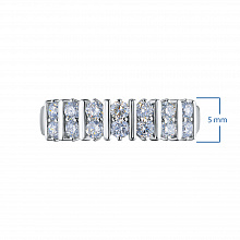 Sterling Silver Ring with 14 Round-Cut Lab-Created Diamonds 0.559 CT.TW