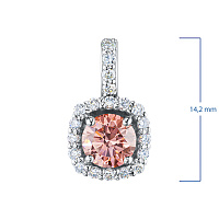 14K White Gold Pendant with 20 Round-Cut Lab-Created Diamonds 0.975 CT.TW - изображение 3