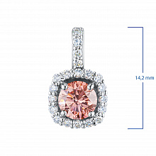 14K White Gold Pendant with 20 Round-Cut Lab-Created Diamonds 1.603 CT.TW