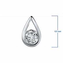 Sterling Silver Pendant with 1 Round-Cut Lab-Created Diamond 0.444 CT.TW