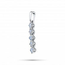 Sterling Silver Pendant with 5 Round-Cut Lab-Created Diamonds 0.603 CT.TW