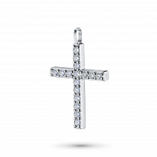 14K White Gold Pendant with 16 Round-Cut Lab-Created Diamonds 0.302 CT.TW