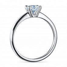 14K White Gold Ring with 1 Round-Cut Lab-Created Diamond 0.728 CT.TW