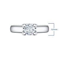White Gold Ring with 1 Round-Cut Diamond 0.4 CT.TW - изображение 7