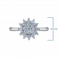 Sterling Silver Ring with 19 Round-Cut Lab-Created Diamonds 0.371 CT.TW