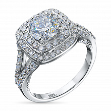 White Gold Ring with 97 Round-Cut Lab-Created Diamonds 2.084 CT.TW