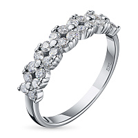 14K White Gold Ring with 24 Round-Cut Lab-Created Diamonds 0.555 CT.TW - изображение 1