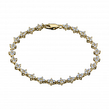 14K Yellow Gold Bracelet with 96 Round-Cut Lab-Created Diamonds 1.705 CT.TW