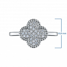 14K White Gold Ring with 33 Round-Cut Lab-Created Diamonds 0.185 CT.TW