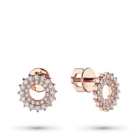 14K Rose Gold Earring Studs with 60 Round-Cut Lab-Created Diamonds 0.377 CT.TW - изображение 1